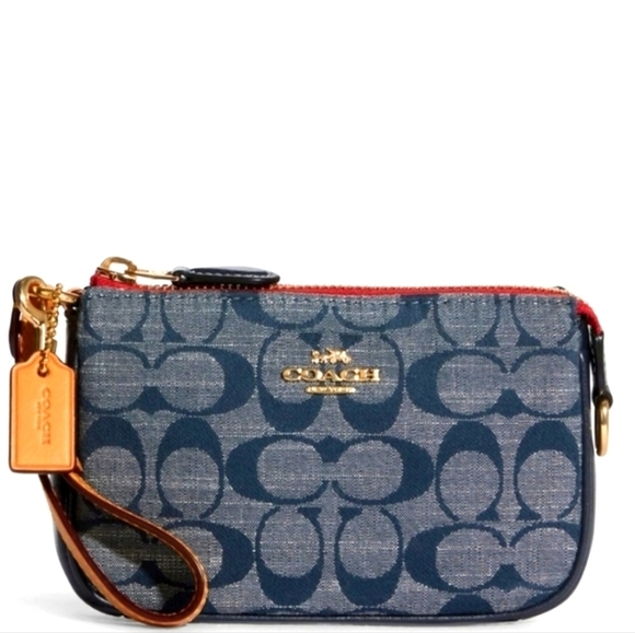 Coach Handbags - 🆕️COACH WRISTLET MINI BAG SIGNATURE CHAMBRAY CANVAS BLUE NOLITA 15